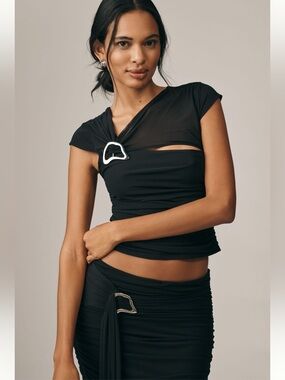 Anthropologie Twisted Hardware Top - Size XL - BNWT